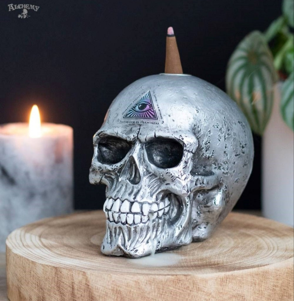 Alchemy Skull "The Void"Backflow Incense Burner