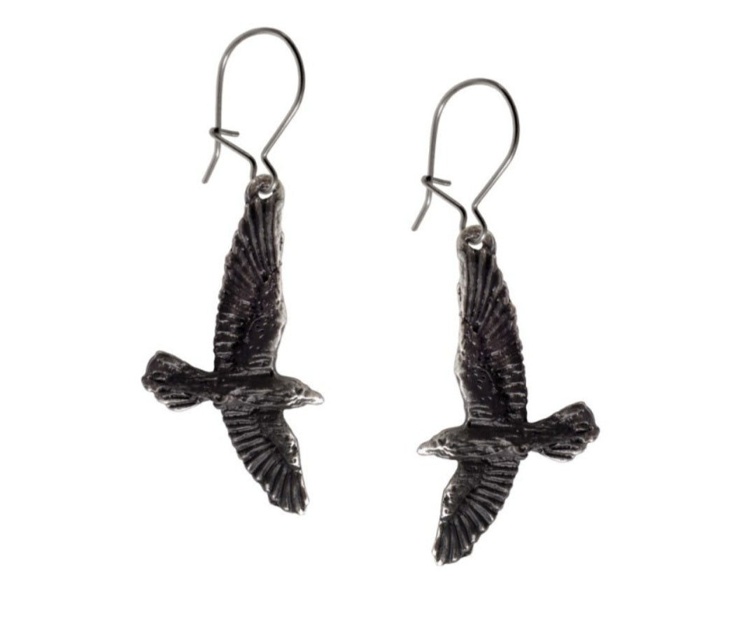 Alchemy Black Raven Earrings