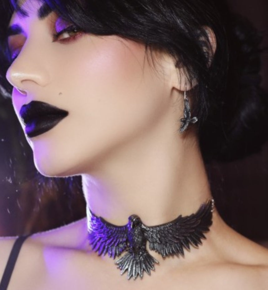 Alchemy Black Raven Earrings