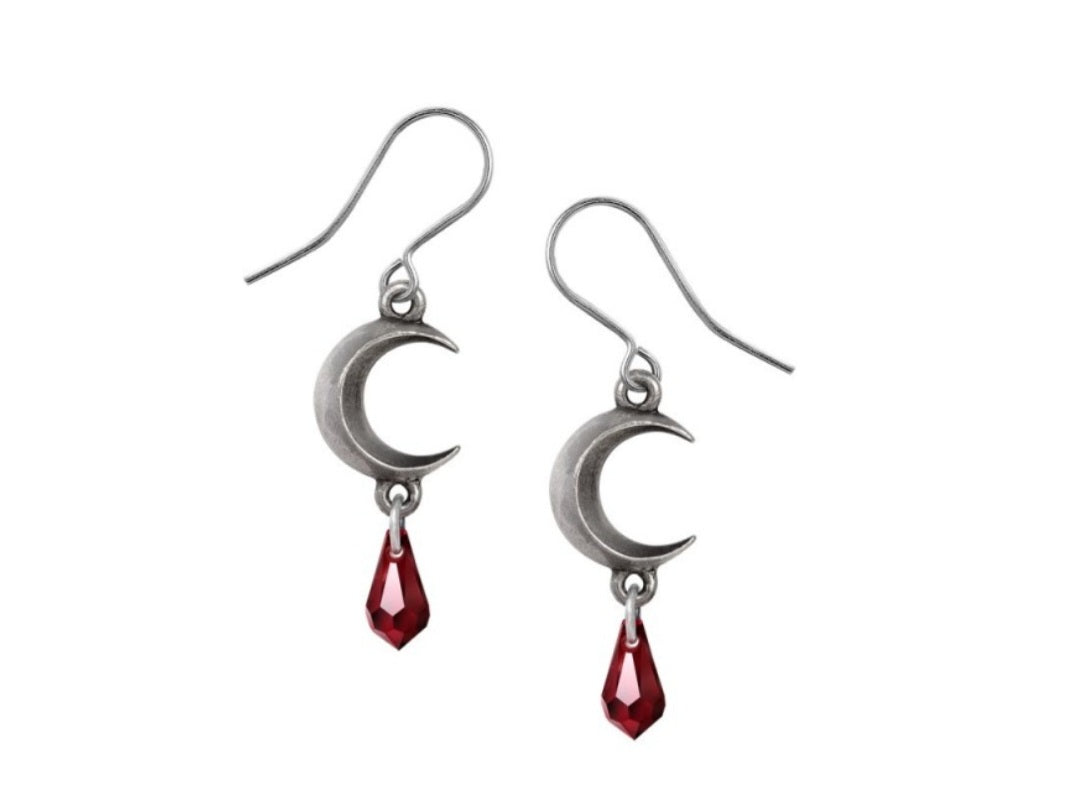 Alchemy Tears of the Moon Earrings Red
