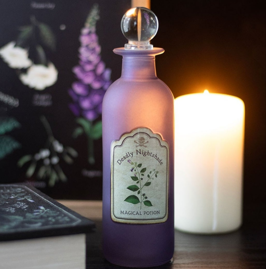 Deadly Nightshade Decorative Glass Potion Bottle