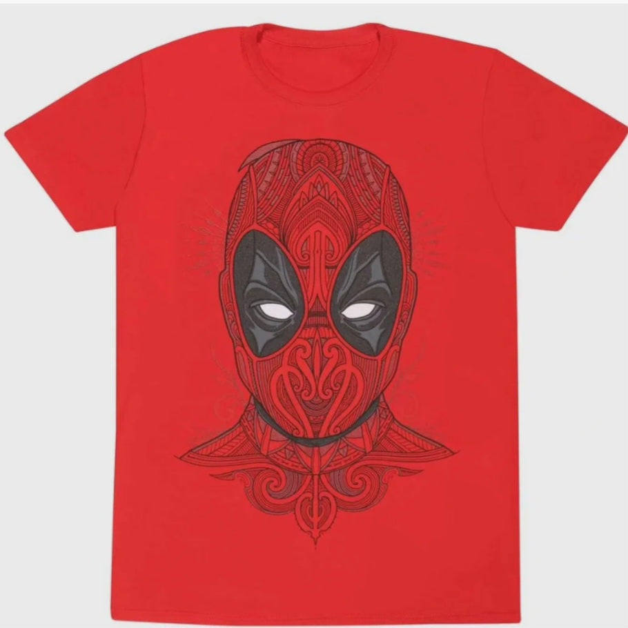 Marvel Deadpool Red Tattoo t shirt XL