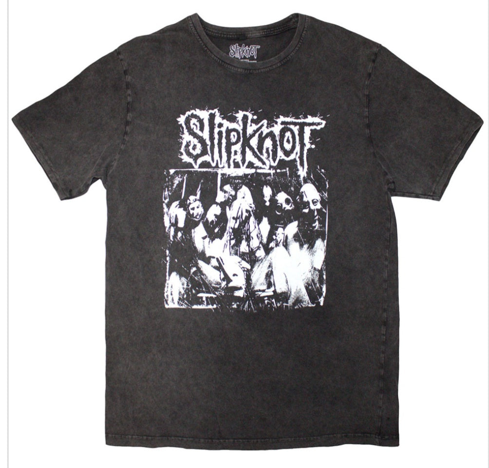 Slipknot Album Splatter charcoal grey Stonewash T shirt