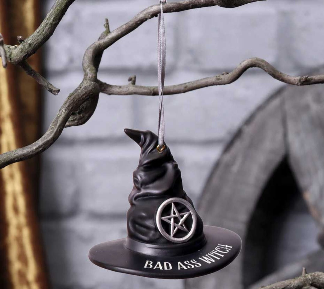 Bad Ass Witch Hanging Ornament 9cm